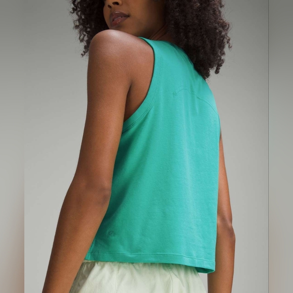 Lululemon Classic-Fit Cotton-Blend Tank Top Kelly Green, EUC - Picture 5 of 6
